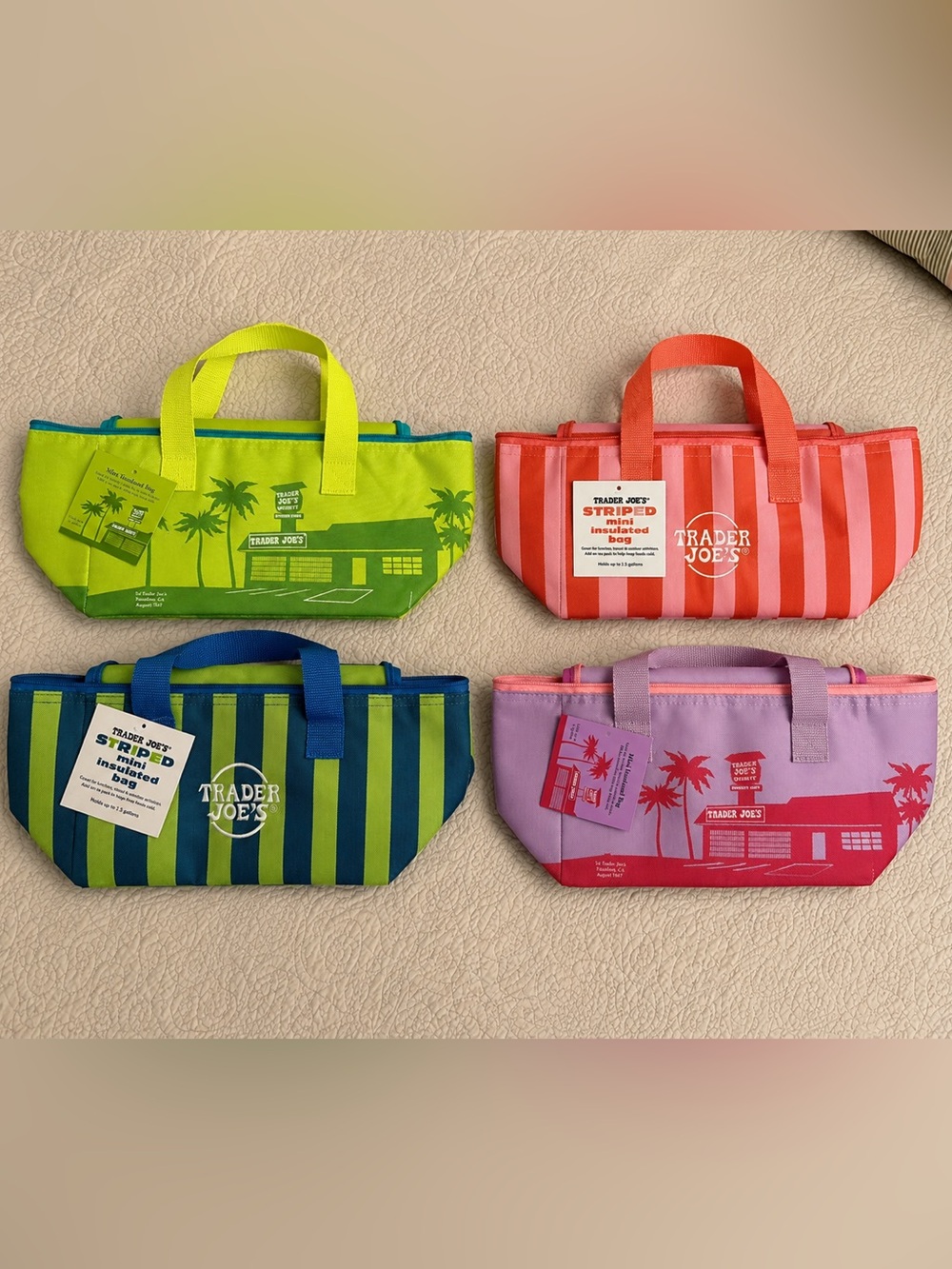 Trader Joe’s Mini Insulated Bag Lunch Bag shopping Bag Beach Bag Freezer Bag